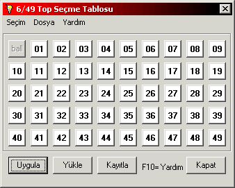 SKORLOTO 2005  - Ball Selection (Bag) Window
