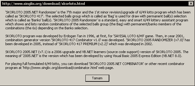 SKORLOTO 2005.NET - about program...